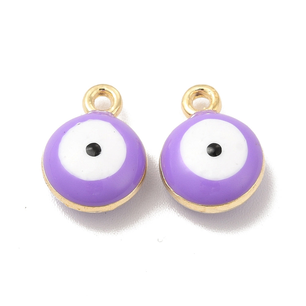 Round Rhinestone Evil Eye Charm - Mixed Colors