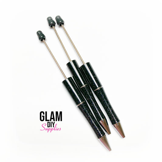 Beadable Pens - GLITTER BLACK