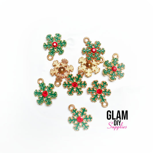 Christmas Charm - Snowflake Green