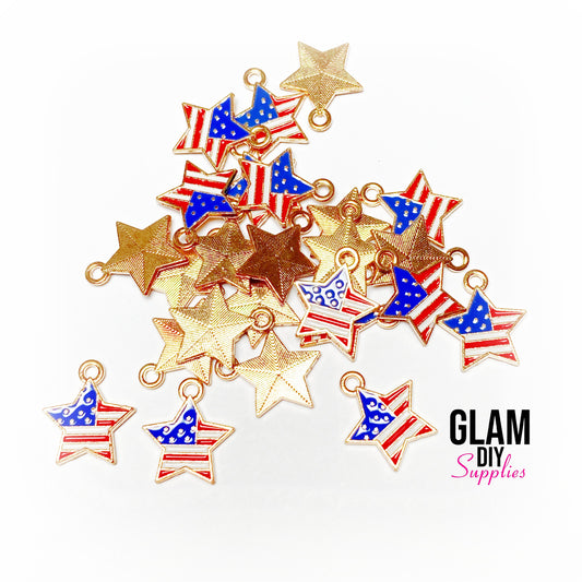 Flag Star Charm