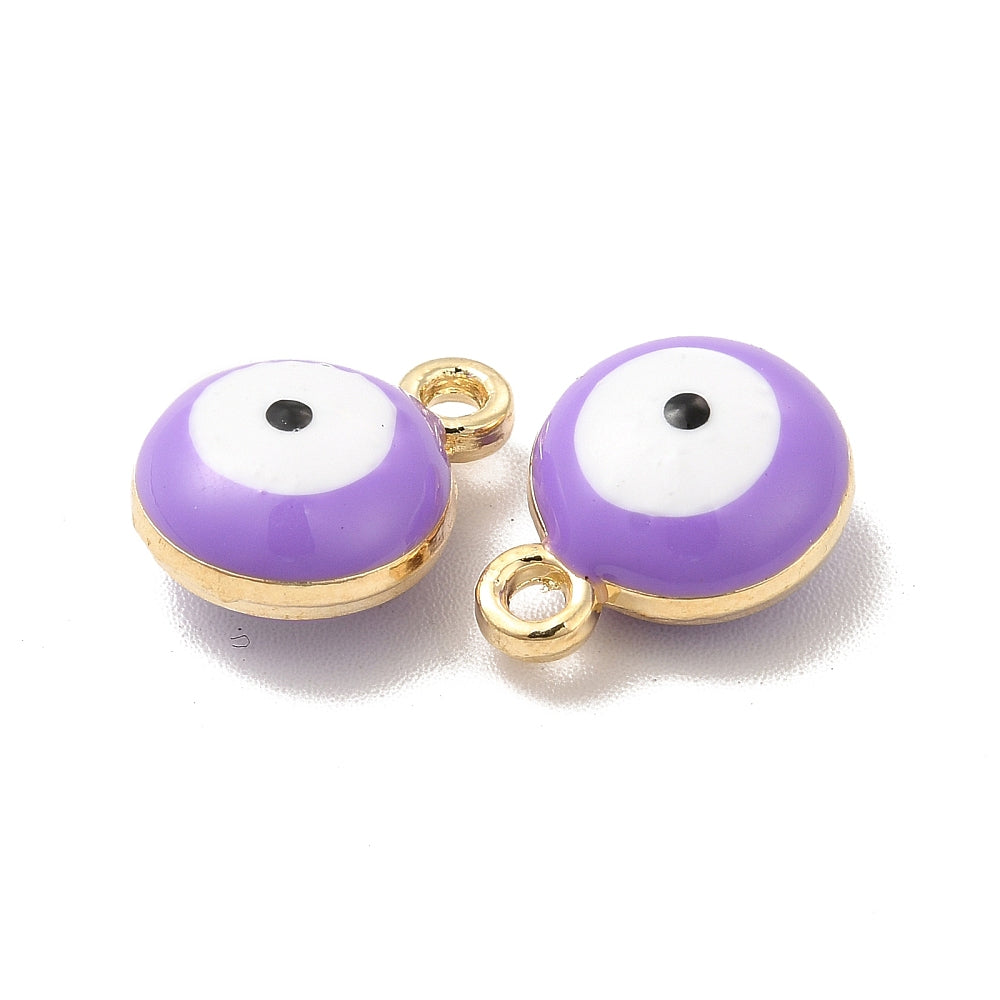 Round Rhinestone Evil Eye Charm - Mixed Colors